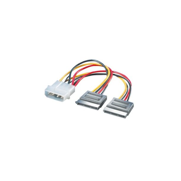 Преходник 4pin molex (m) -> 2x SATA 15pin