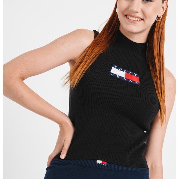 Рипсен топ с лого Tommy Jeans