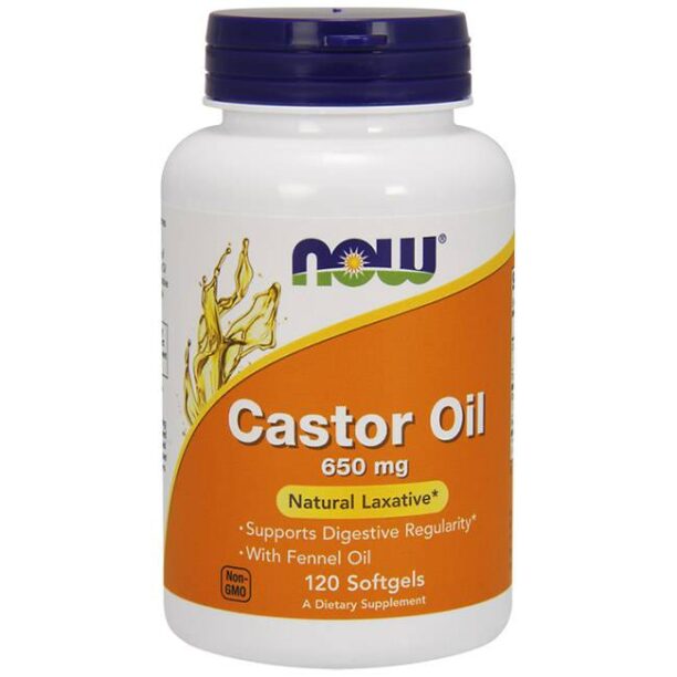 Рициново масло - Castor Oil 650 мг. - 120 капсули - NOW FOODS