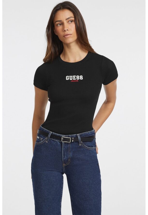 Слим тениска с овално деколте GUESS JEANS