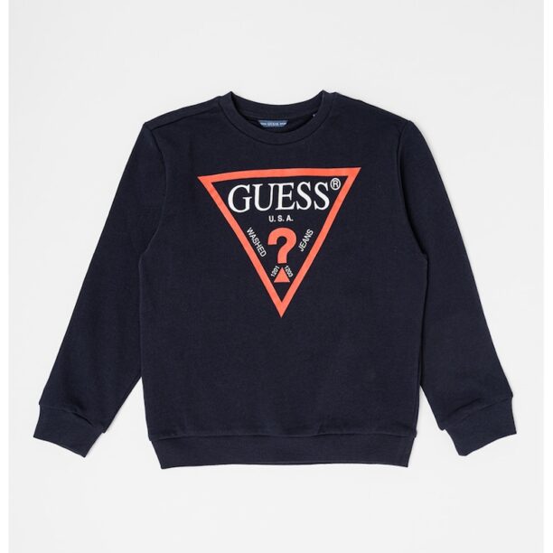 Суитшърт с лого и овално деколте GUESS