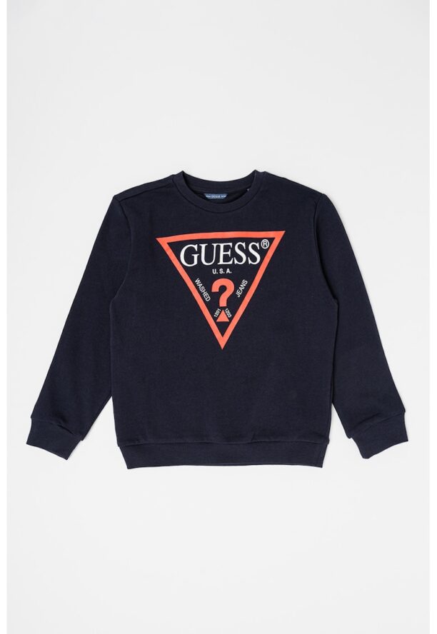 Суитшърт с лого и овално деколте GUESS