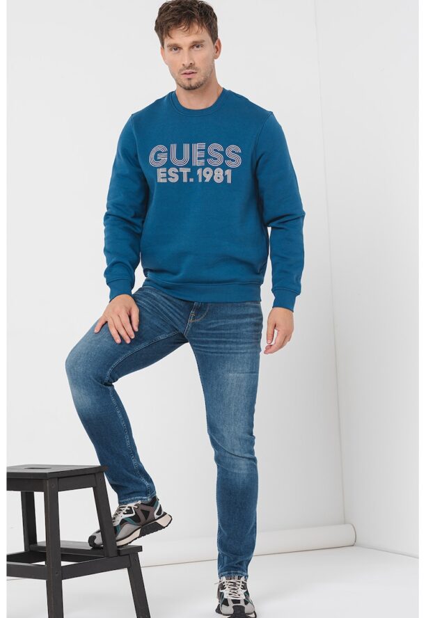 Суитшърт с овално деколте и лого GUESS