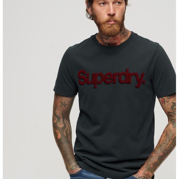 Тениска Core Classic с овално деколте и лого SUPERDRY