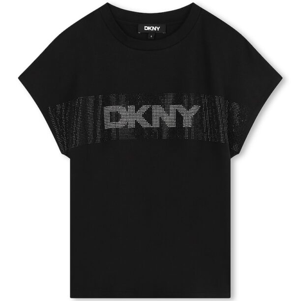 Тениска с декоративни камъни DKNY