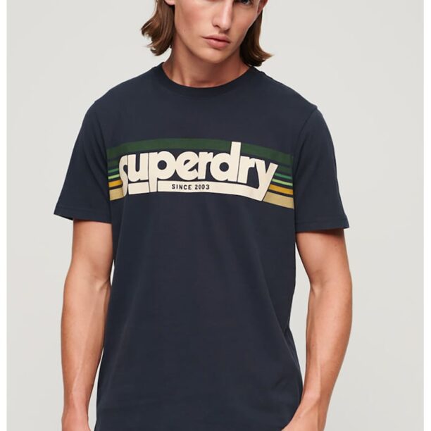 Тениска с лого с овално деколте SUPERDRY