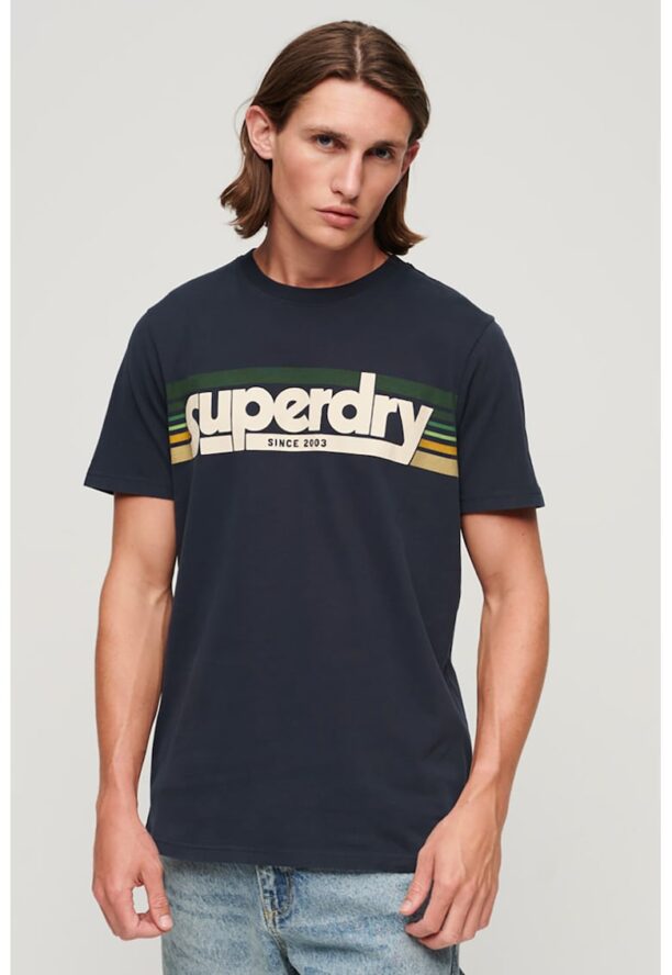 Тениска с лого с овално деколте SUPERDRY