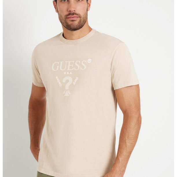 Тениска с овално деколте и лого GUESS