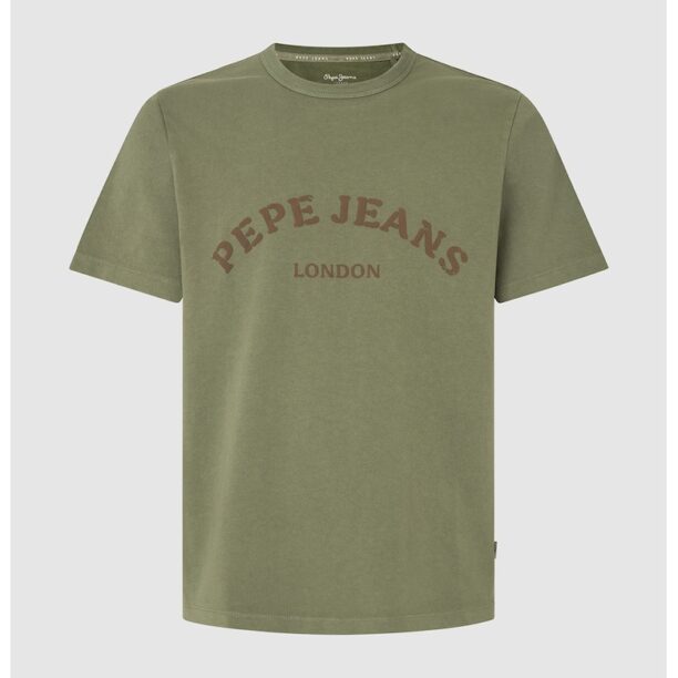 Тениска с овално деколте и лого Pepe Jeans London