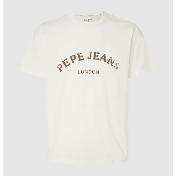 Тениска с овално деколте и лого Pepe Jeans London