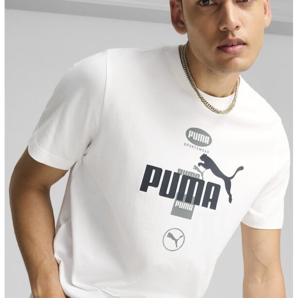 Тениска с овално деколте и лого Puma