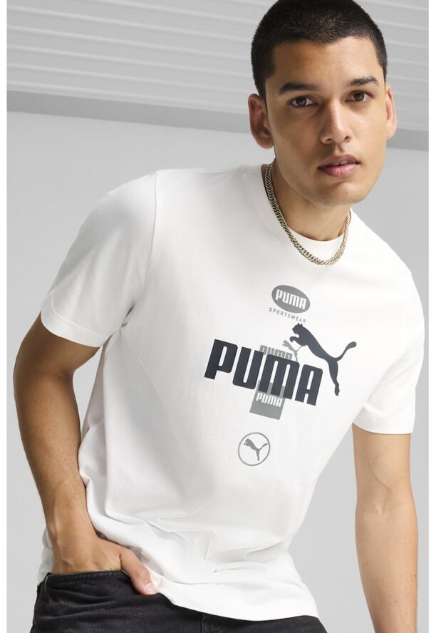 Тениска с овално деколте и лого Puma