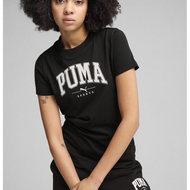 Тениска с овално деколте и лого Puma