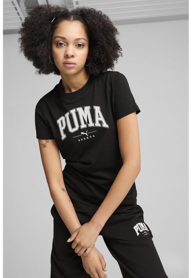 Тениска с овално деколте и лого Puma