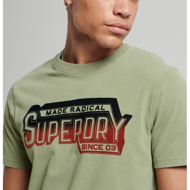 Тениска с овално деколте и лого SUPERDRY