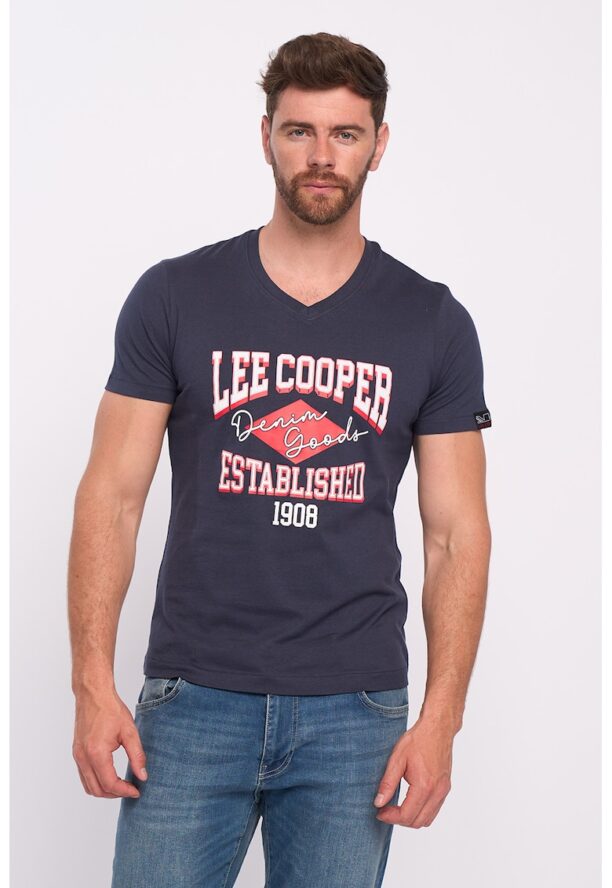 Тениска с шпиц и лого Lee Cooper