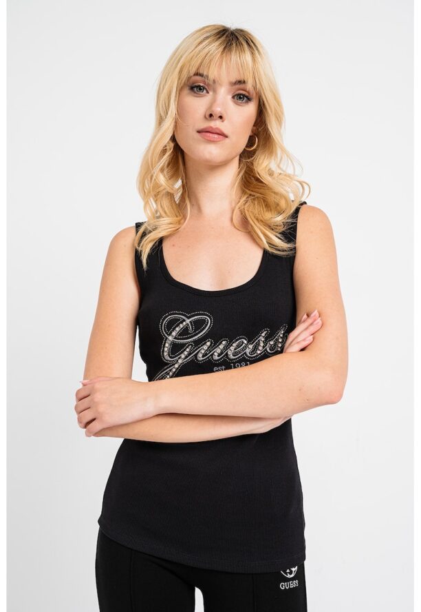 Топ с декоративни камъни GUESS