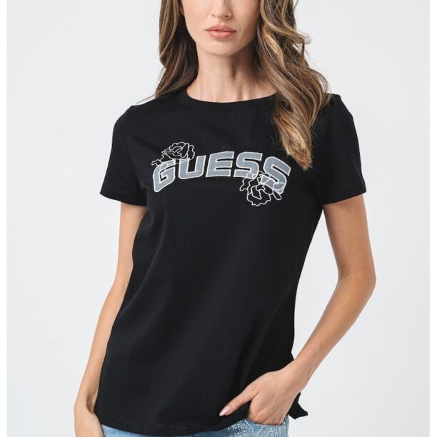 Фитнес тениска с бродирано лого GUESS