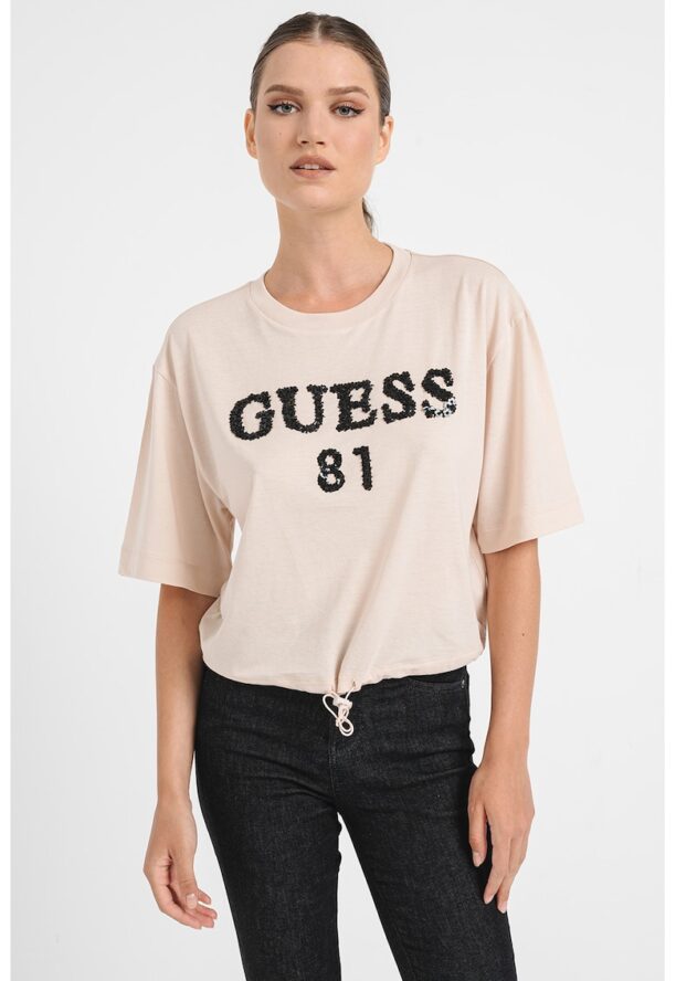 Фитнес тениска с паднали ръкави GUESS