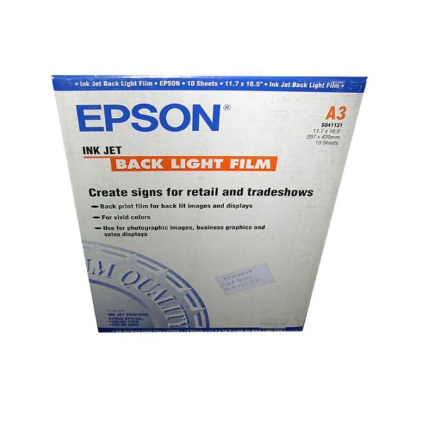 ХАРТИЯ EPSON INK JET BACK LIGHT FILM - A3 - P№ - 41131 - заб.: 10л. цена