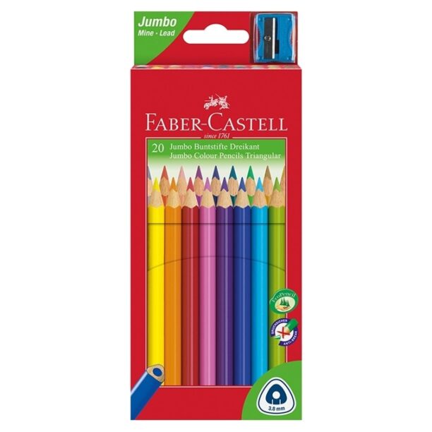 Цветни моливи Faber-Castel Triangular Jumbo