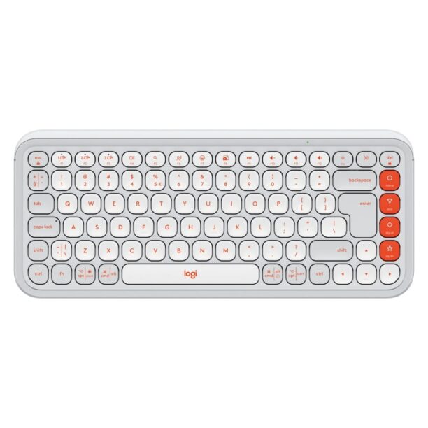 Клавиатура Logitech POP Icon Keys Off White & Orange (920-013072)