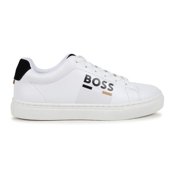 Кожени спортни обувки с лого BOSS Kidswear