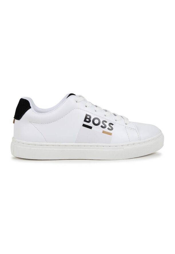 Кожени спортни обувки с лого BOSS Kidswear