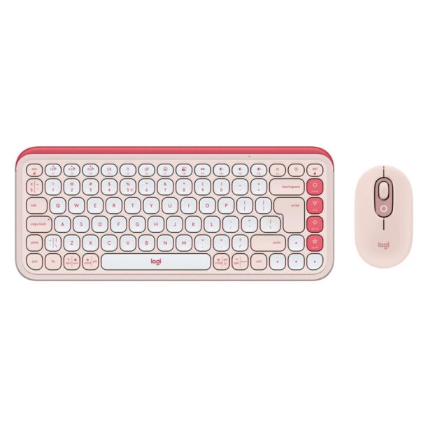 Комплект клавиатура и мишка Logitech POP Icon Combo Rose & Off White (920-013142)