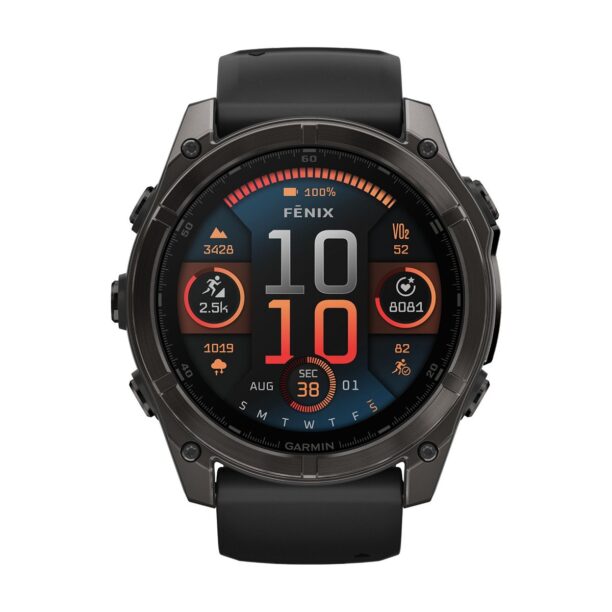 Оригинален Мъжки Смарт часовник Garmin Fenix 8 Amoled 51 мм Sapphire Carbon Gray DLC Titanium/Black/Pebble Gray Garmin 010-02905-21