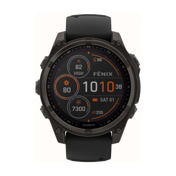 Оригинален Мъжки Смарт часовник Garmin Fenix 8 Solar 47 мм Sapphire Carbon Gray DLC Titanium/Black/Pebble Garmin 010-02906-11