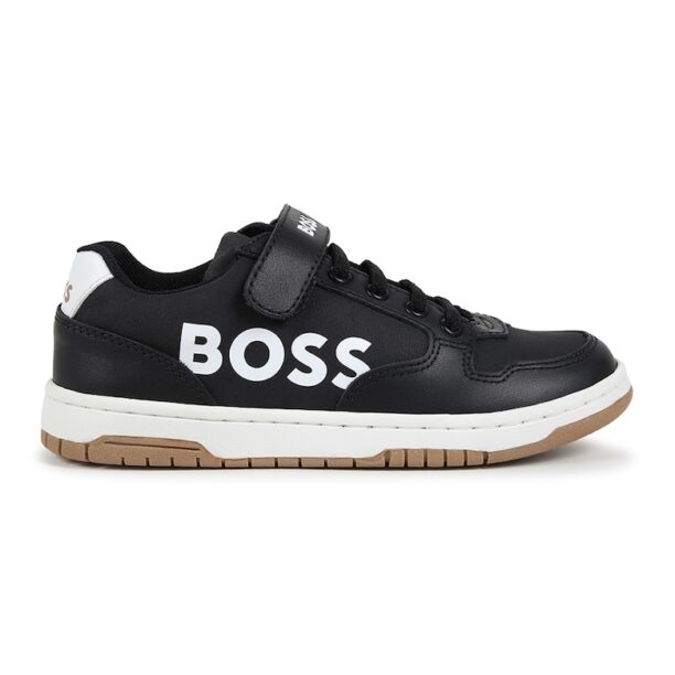 Спортни обувки с кожа и лого BOSS Kidswear