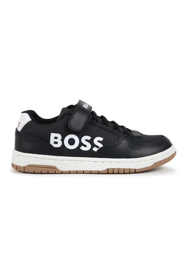 Спортни обувки с кожа и лого BOSS Kidswear