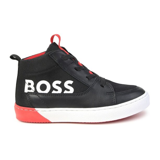 Спортни обувки с кожа и среден профил BOSS Kidswear