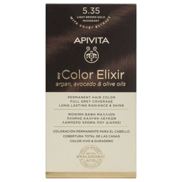 Боя за коса  My Color Elixir интензивно тъмнорусо N6.44 Apivita