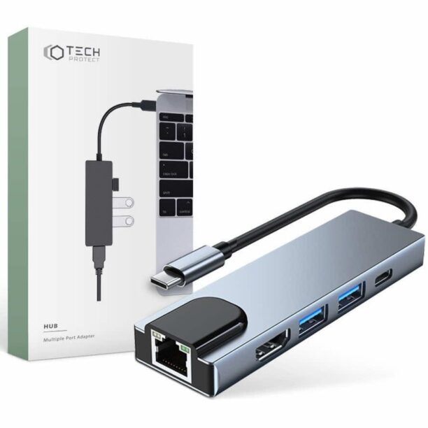 Докинг станция Хъб Tech-Protect USB-C Hub 5in1 v3