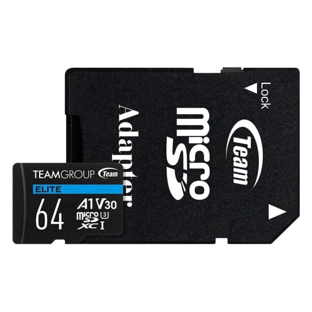 Карта памет 64GB microSDHC Team Group A1 с адаптер