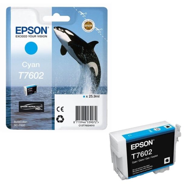 Касета за Epson SureColor SC-P600 - Cyan - T7602 - P№ C13T76024010 - 25.9ml цена