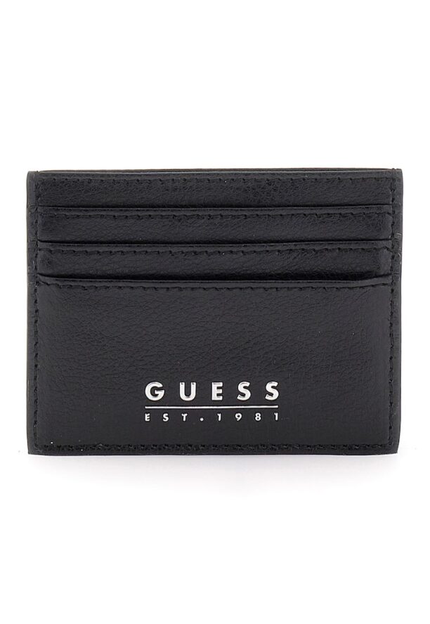 Кожен калъф за карти с метално лого GUESS