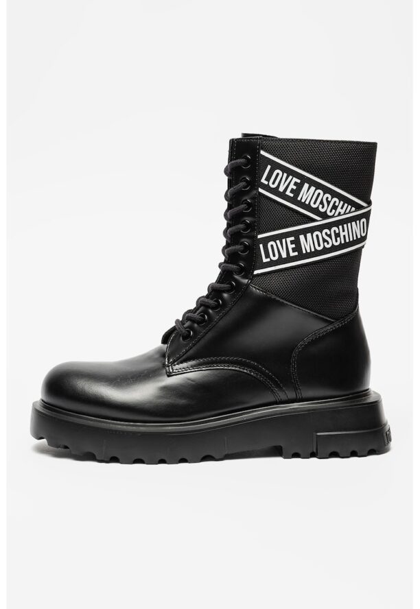 Кожени боти с лого Love Moschino