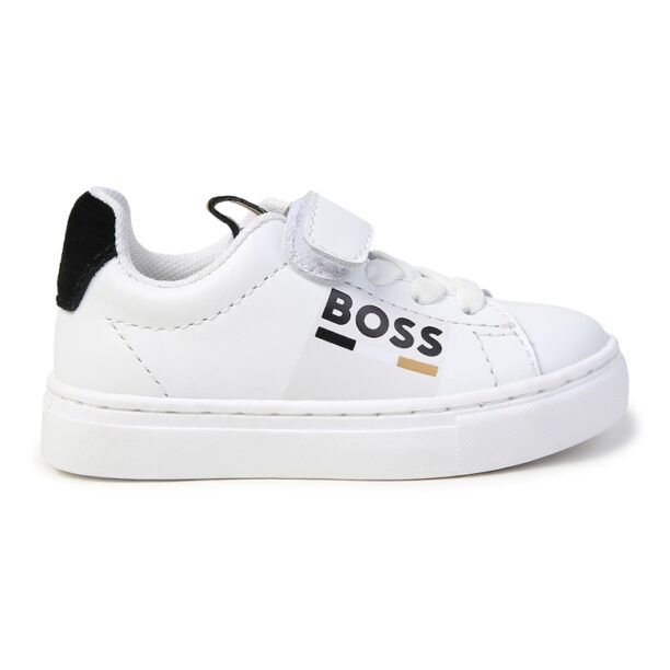 Кожени спортни обувки с велкро BOSS Kidswear