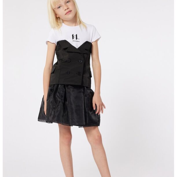 Разкроена рокля с дизайн 2в1 KARL LAGERFELD KIDS