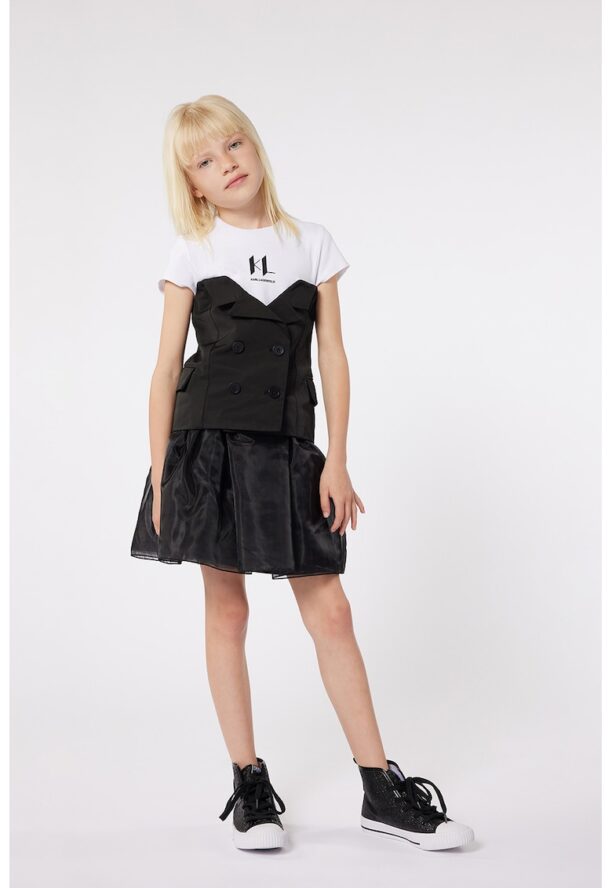 Разкроена рокля с дизайн 2в1 KARL LAGERFELD KIDS