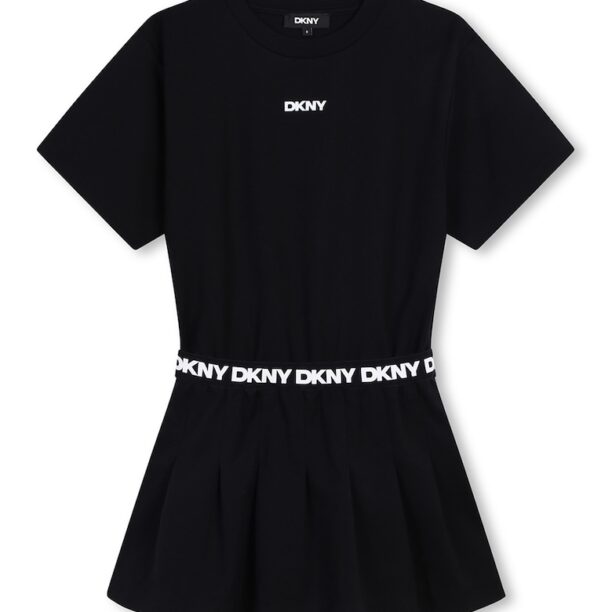 Разкроена рокля с лого DKNY