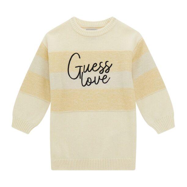 Рокля тип пуловер с вълна с рипсени краища GUESS KIDS