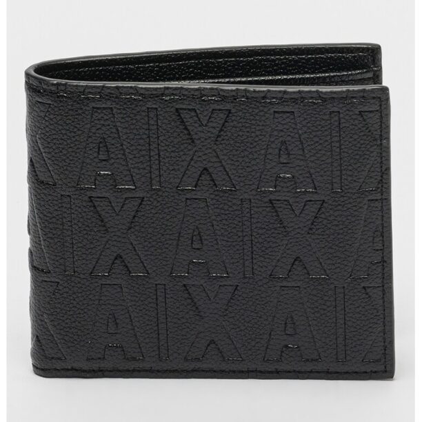 Сгъваем портфейл от еко кожа с монограми ARMANI EXCHANGE