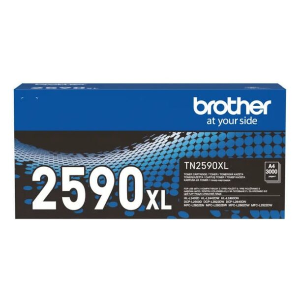 Тонер касета за Brother HL L2402D/L2442DW/L2460DN/MFC L2802DN/L2802DW/L2862DW/L2922DW/DCP L2600D/L2622DW/L2640DN - Black - TN2590XL - Brother - Оригинална