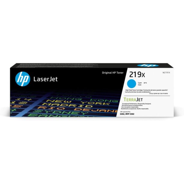 Тонер касета за HP LaserJet Pro 3201-3204/3288/3302 - Cyan - W2191X - HP 219X - Оригинална