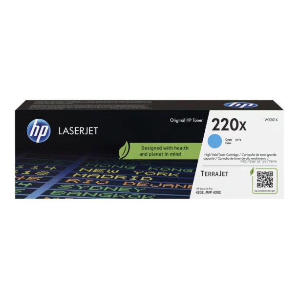 Тонер касета за HP LaserJet Pro 4202/4302 - Cyan - W2201X - HP 220X - Оригинална