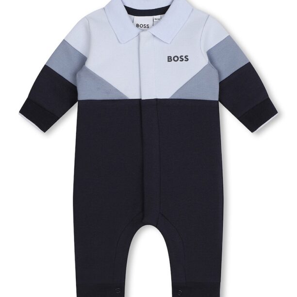 BOSS - Гащеризон Kidswear от памучно пике с яка BOSS Kidswear